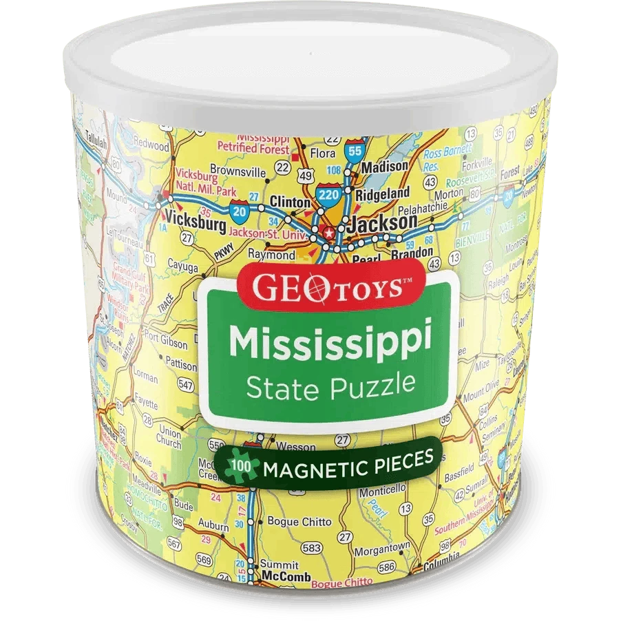 Mississippi State 100 Piece Magnetic Jigsaw Puzzle Geotoys CLOUDANIMESTUDIO