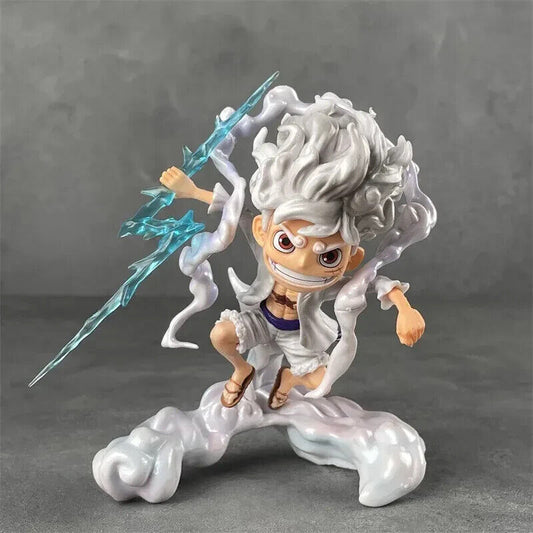 Monkey D. Luffy One Piece Chibi Figurines, Gear 5 Nika Sun God Kawaii Anime Figure - CloudAnimeStudio
