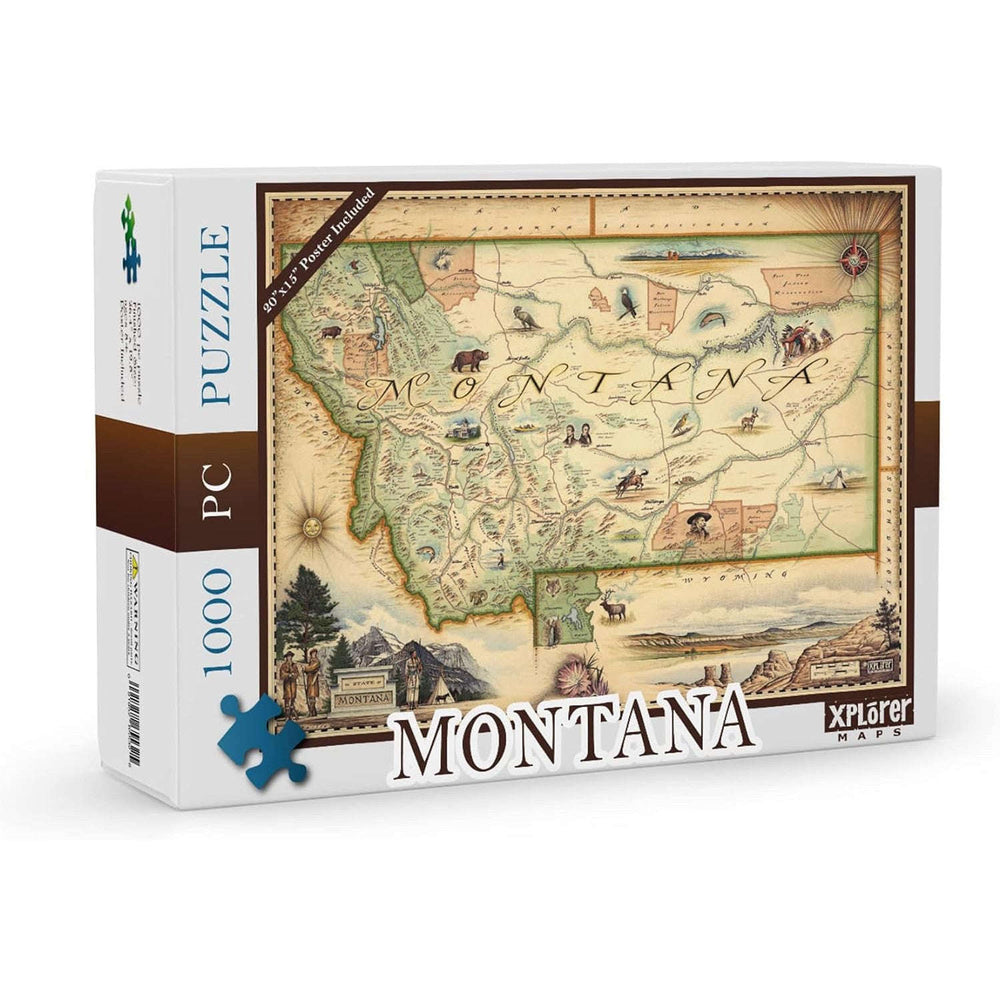 Montana 1000 Piece Jigsaw Puzzle Xplorer Maps CLOUDANIMESTUDIO