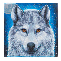 Moonlight Wolf Crystal Art Framed Canvas Kit Craft Buddy