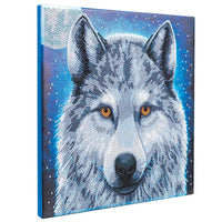 Moonlight Wolf Crystal Art Framed Canvas Kit Craft Buddy