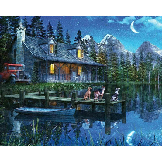 Moonlit Night 1000 Piece Jigsaw Puzzle Springbok