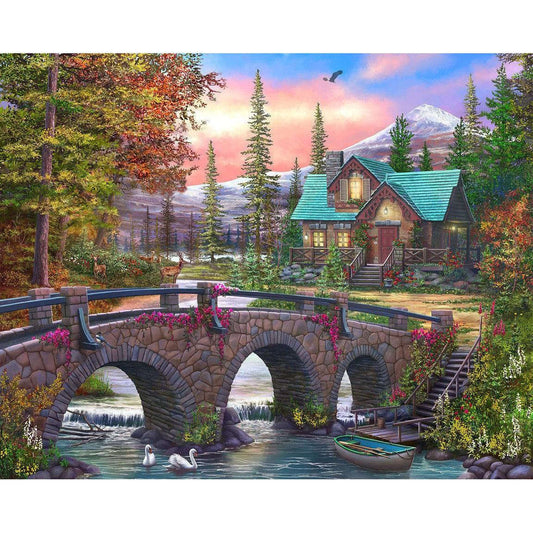 Mountain Home Sunrise 1000 Piece Jigsaw Puzzle Springbok CLOUDANIMESTUDIO