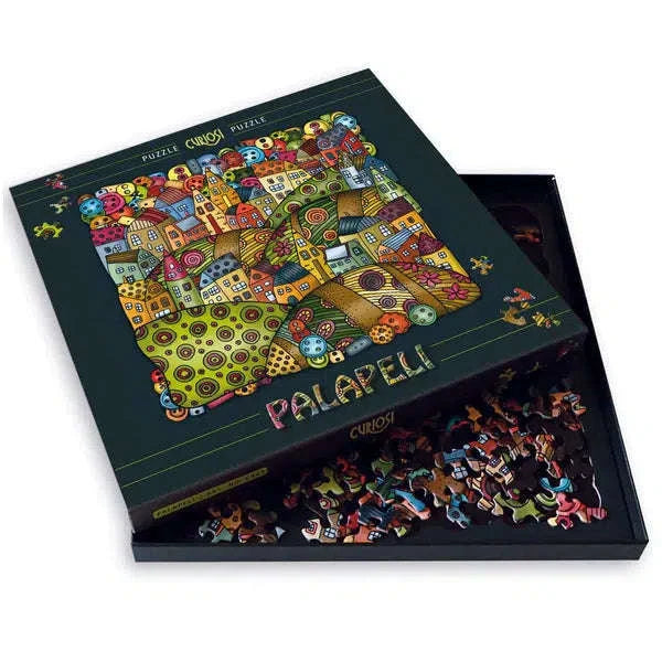 Mountain Village 210 Piece Jigsaw Puzzle with Display Frame Curiosi CLOUDANIMESTUDIO
