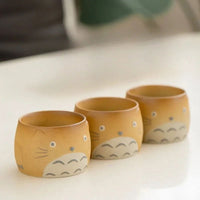 My Neighbor Totoro Ceramic Teapot Teacups Set, Anime Studio Ghibli Cute Cat Rough Pottery Cooking Teapot Tea Table Accessories - CloudAnimeStudio