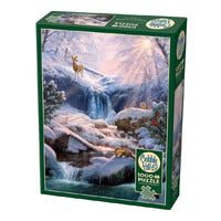 Mystic Falls in Winter 1000 Piece Jigsaw Puzzle Cobble Hill