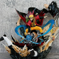 NARUTO UZUMAKI vs KAKUZU LED Anime Figurines, Naruto Shippuden Akatsuki vs Sage Mode Rasenshuriken 28 CM - CloudAnimeStudio