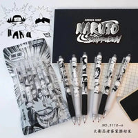 Naruto 6 PCS Set Gel Pen, Anime 0.5 Black Ink Signature Pen School Writing And Office Supplies Stationery Gift - CloudAnimeStudio
