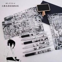 Naruto 6 PCS Set Gel Pen, Anime 0.5 Black Ink Signature Pen School Writing And Office Supplies Stationery Gift - CloudAnimeStudio