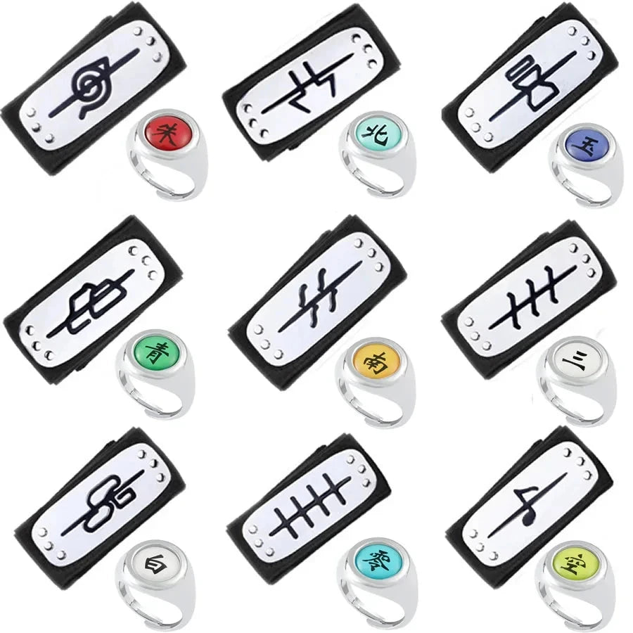 Naruto Shippuden Akatsuki Rings And Headbands Anime Cosplay Ring Accessories - CLOUDANIMESTUDIO