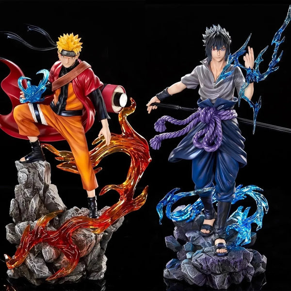 Naruto Shippuden Anime Figures Sasuke Uchiha and Naruto Uzumaki PVC 27 CM - CLOUDANIMESTUDIO