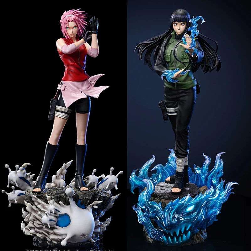 Naruto Shippuden Figures, Haruno Sakura and Hyuga Hinata Action Figures, PVC Anime Model Collection Statue Toys 34 cm - CloudAnimeStudio