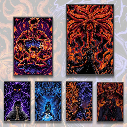 Naruto Shippuden Hot Japanese Self-adhesive Poster, Anime Wallpaper Sasuke Kakashi Itachi Madara and More Wall Art Wall Decors - CloudAnimeStudio