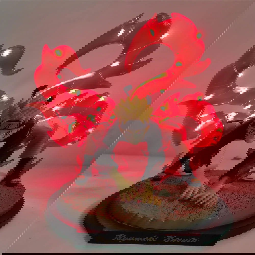 Naruto Uzumaki Bijuu Form LED Anime Figure, Naruto Shippuden Collectible Decor 15 cm - CloudAnimeStudio