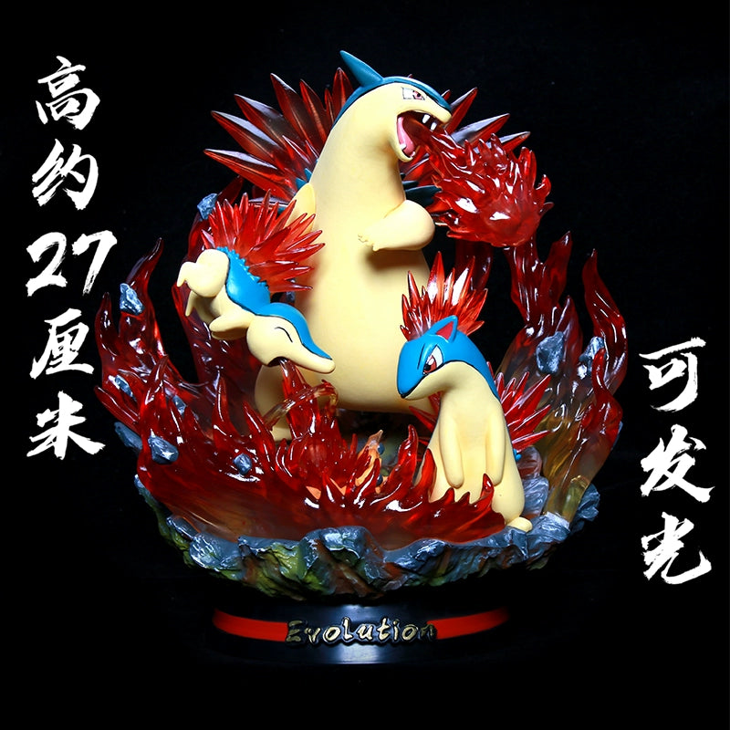 Pokemon Evolution LED Anime Figures, PVC Statue Model Toy Collections 20-35cm