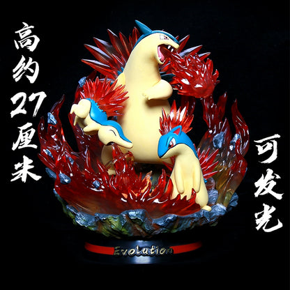 Pokemon Evolution LED Anime Figures, PVC Statue Model Toy Collections 20-35cm