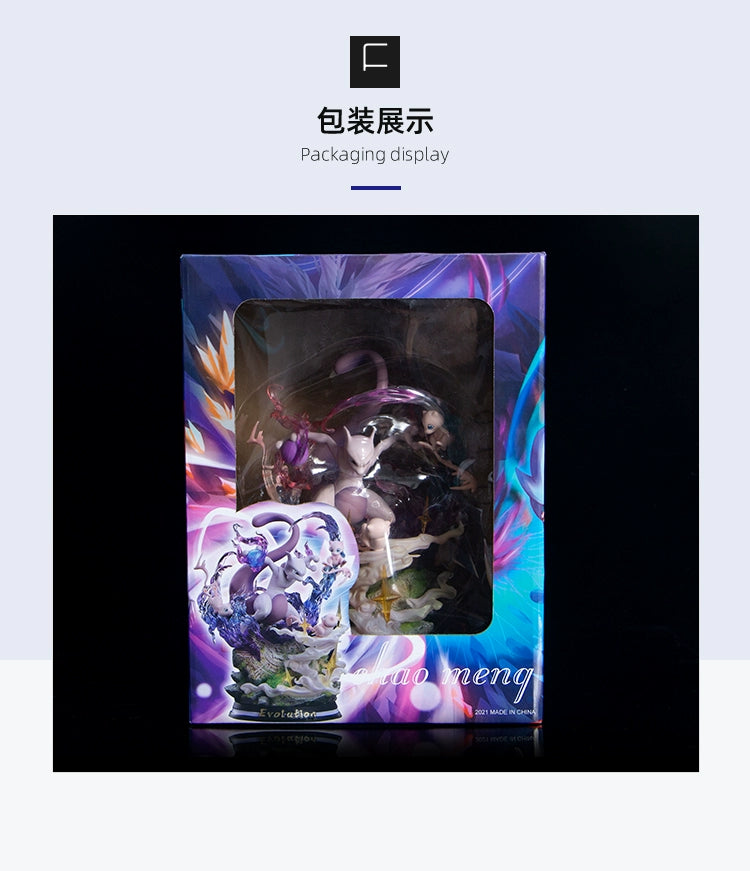 Pokemon Evolution LED Anime Figures, PVC Statue Model Toy Collections 20-35cm