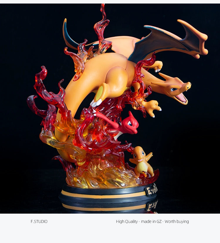 Pokemon Evolution LED Anime Figures, PVC Statue Model Toy Collections 20-35cm