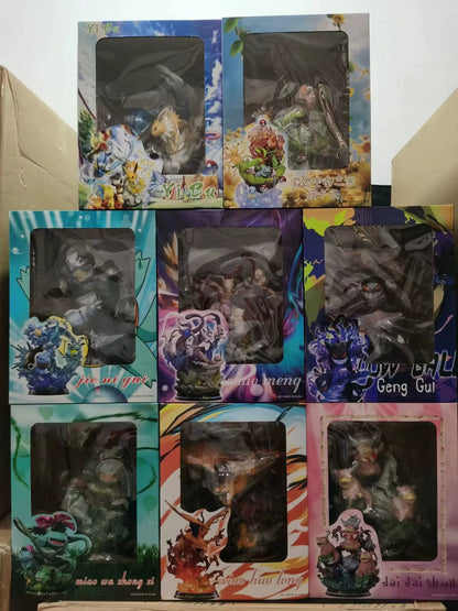 Pokemon Evolution LED Anime Figures, PVC Statue Model Toy Collections 20-35cm