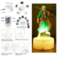 One Piece Anime Figures 3D Lamp PVC Action Collection Model Toys LED Night Light - CLOUDANIMESTUDIO