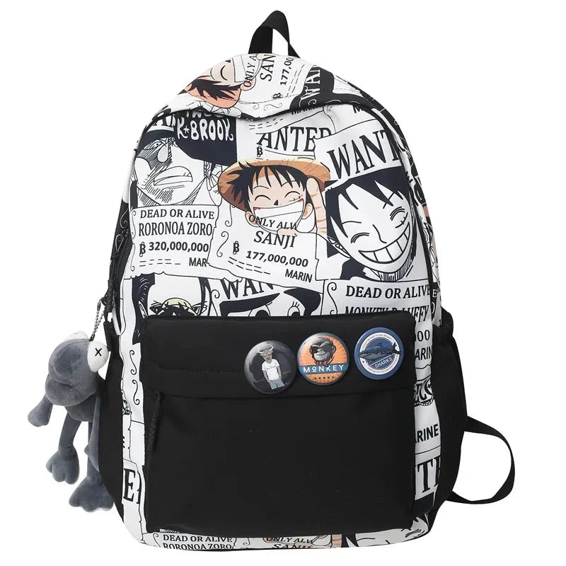One Piece Luffy Printing Backpack Bags Anime School Bag Student Schoolbag For Men and Women - CLOUDANIMESTUDIO