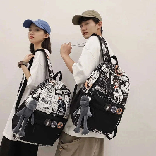 One Piece Luffy Printing Backpack Bags Anime School Bag Student Schoolbag For Men and Women - CLOUDANIMESTUDIO