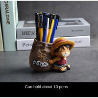 One Piece Monkey D. Luffy Pen Holder Anime Figure, Peripheral Kawaii Cute Chibi Decoration Desk - CloudAnimeStudio