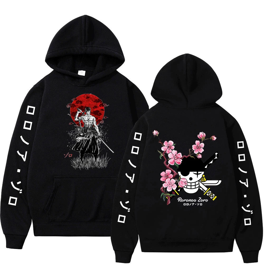 One Piece Roronoa Zoro Hoodies, Japanese Anime Hoodies Men's Casual Fashion Hoody Sweatshirt Male Top - CloudAnimeStudio