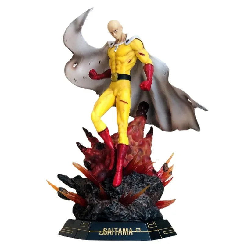 One Punch Man Figurine Saitama Caped Baldy PVC Action Figures Collectible Oversized 43 cm - CloudAnimeStudio