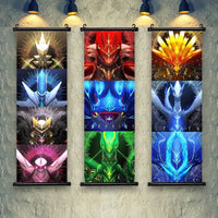 Pokemon Scroll Wall Art, Anime Posters Pikachu Eevee Modern Room Decoration Charizard Canvas Hanging Scrolls Wall Prints - CloudAnimeStudio