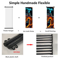 Pokemon Scroll Wall Art, Anime Posters Pikachu Eevee Modern Room Decoration Charizard Canvas Hanging Scrolls Wall Prints - CloudAnimeStudio