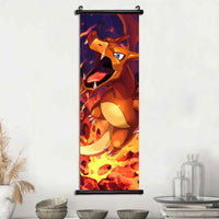 Pokemon Scroll Wall Art, Anime Posters Pikachu Eevee Modern Room Decoration Charizard Canvas Hanging Scrolls Wall Prints - CloudAnimeStudio