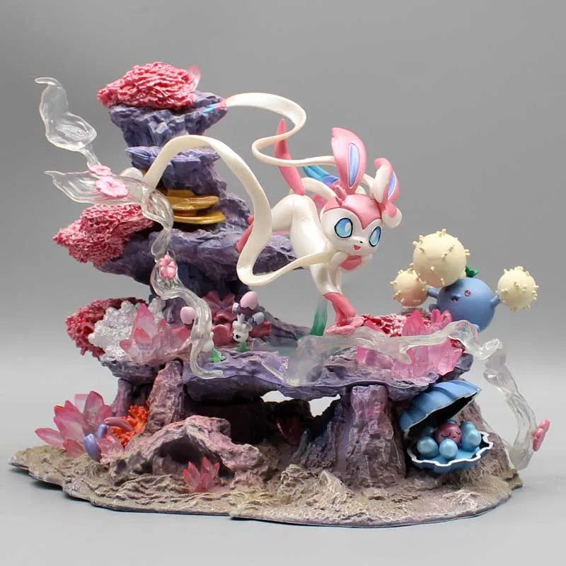 Pokemon Sylveon Anime Figures, Eevee Island Action Figurines PVC Statue Desk Decor 20 cm - CloudAnimeStudio