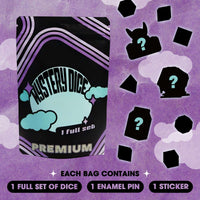Premium Mystery Dice - A Full Set of Dice Plus Pin and Sticker CLOUDANIMESTUDIO