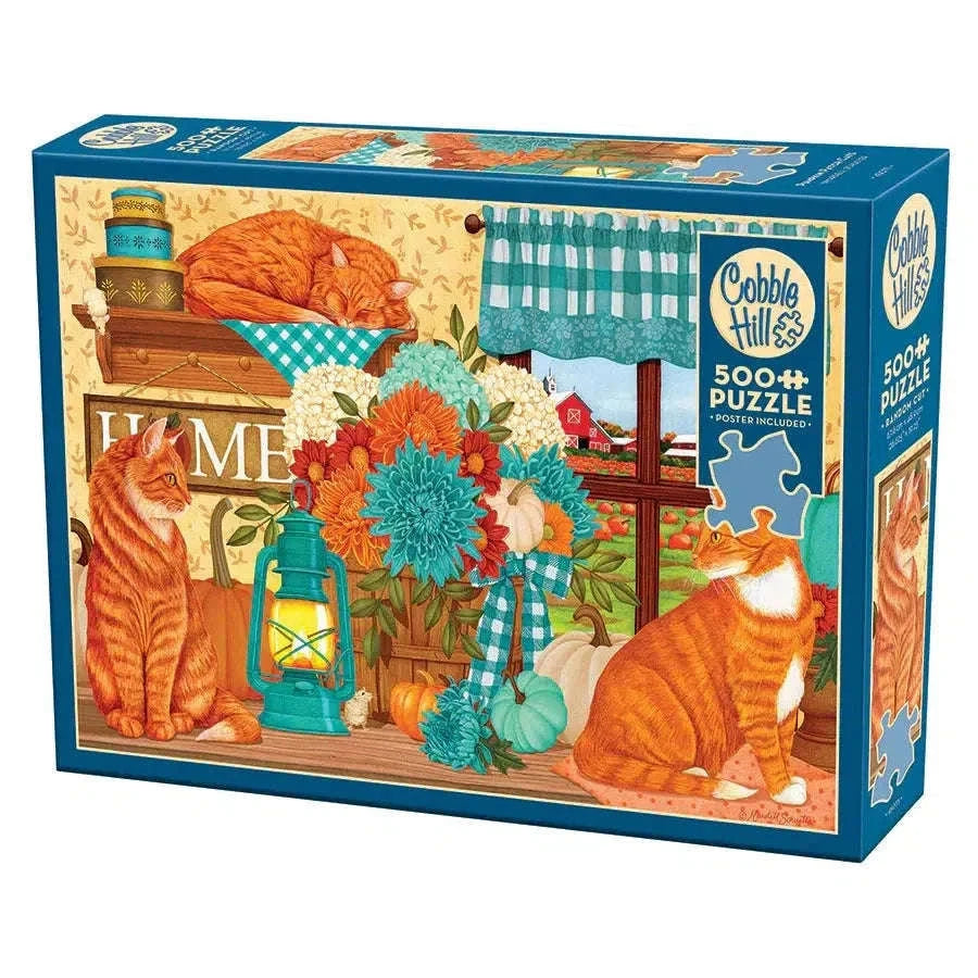 Pumpkin Patch Cats 500 Piece Jigsaw Puzzle Cobble Hill CLOUDANIMESTUDIO