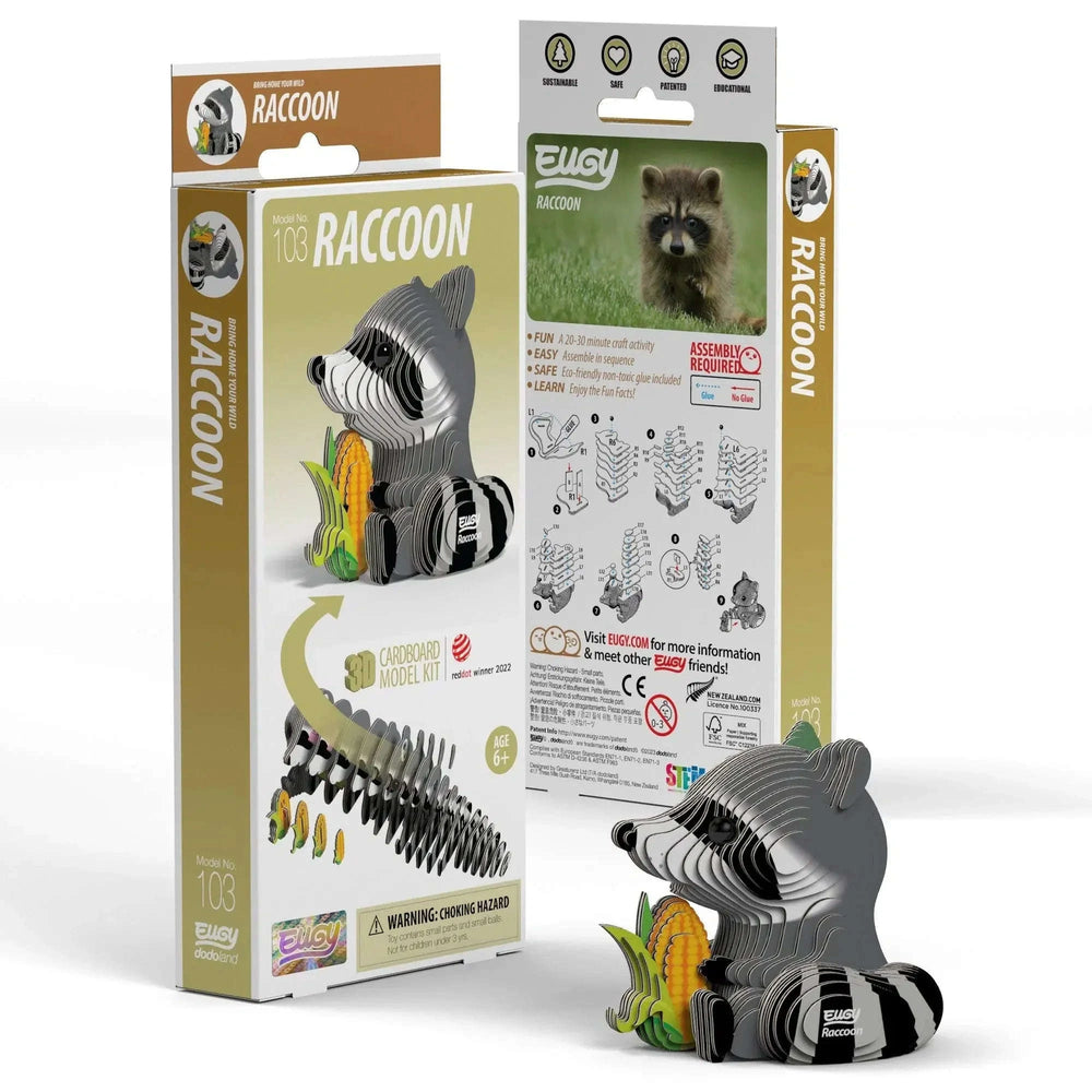 Raccoon 3D Cardboard Model Kit Eugy CLOUDANIMESTUDIO