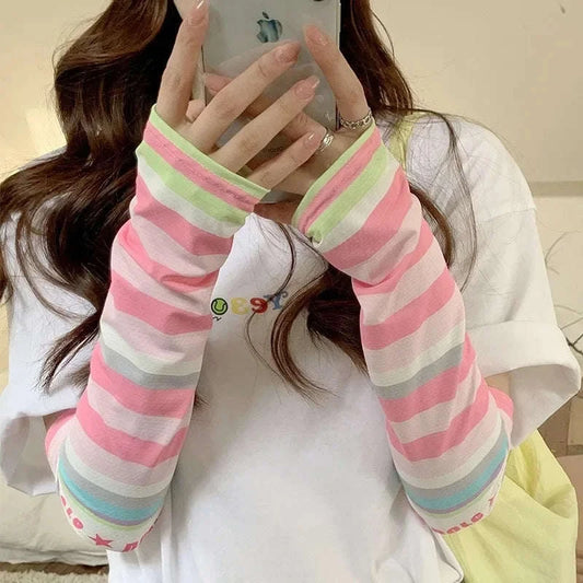 Rainbow Striped Arm Sleeves CLOUDANIMESTUDIO