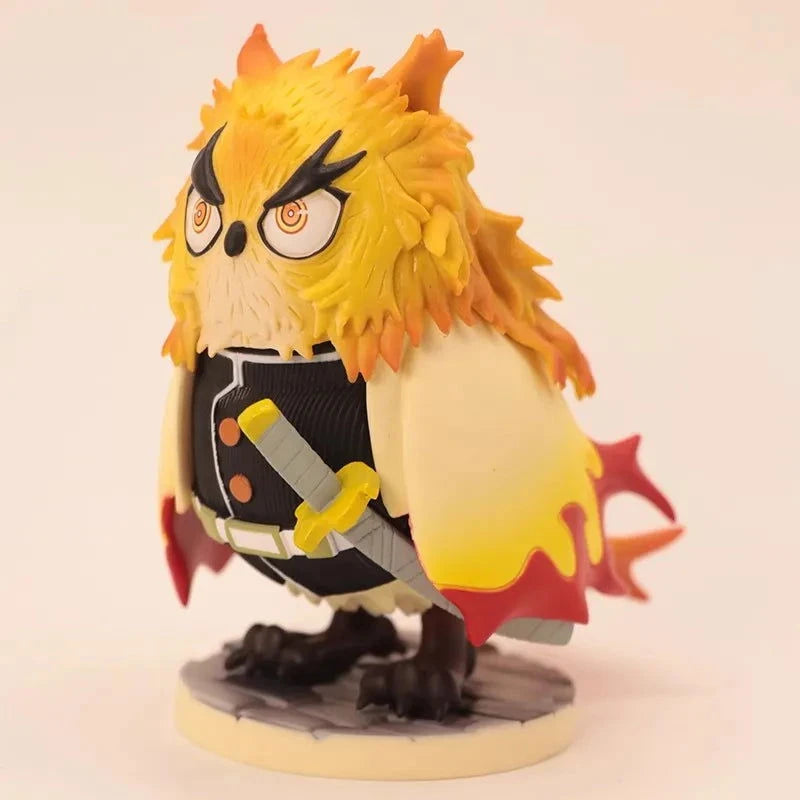 Rengoku Kyoujurou Anime Figure Demon Slayer Action Figurines Chibi Owl PVC Toy 10 CM - CLOUDANIMESTUDIO