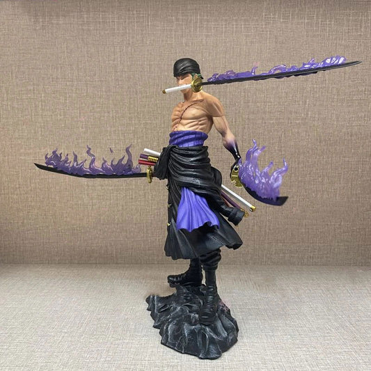 Roronoa Zoro Figurines, One Piece Action Figure 3 Sword Style Santoryu PVC Statue 28 CM - CloudAnimeStudio
