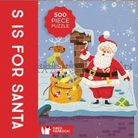 S is for Santa 500 Piece Jigsaw Puzzle Gibbs Smith CLOUDANIMESTUDIO