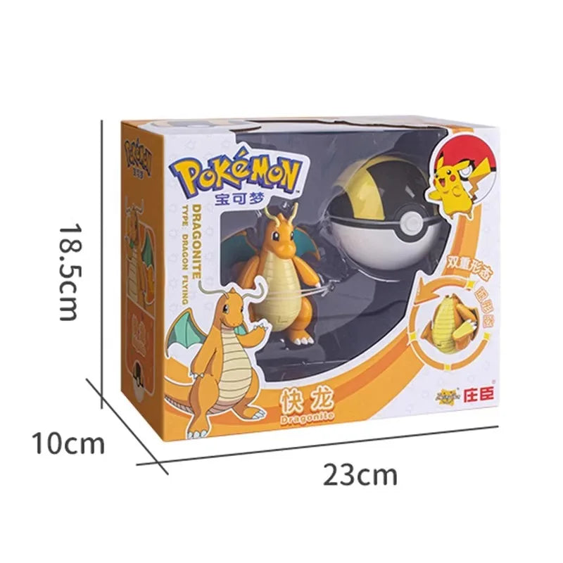 Pokemon Pokeball Anime Figures Toys, Pikachu Gengar Dragonite Snorlax Lapras Pocket Pokeball Toys - CloudAnimeStudio