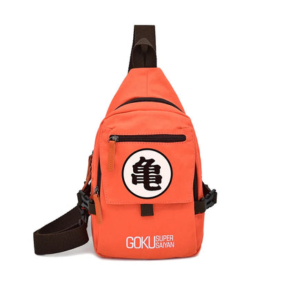 Popular Anime Style Shoulder Canvas Backpack, Luffy Naruto Dragon Ball For Students Crossbody Bag Chest Bag One Piece, Dragon Ball, Naruto, Attack on Titan 35X20CM