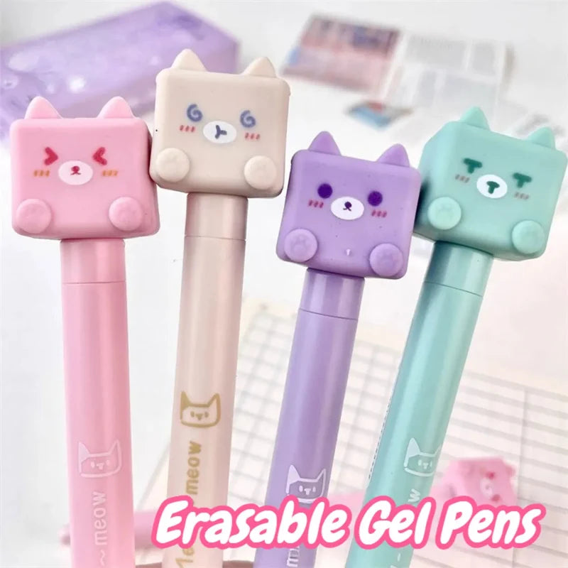 Kawaii Cat Erasable Gel Pens
