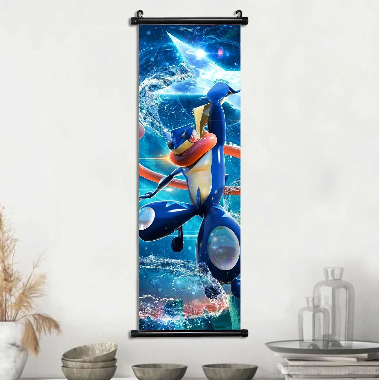 Pokemon Scroll Wall Art, Anime Posters Pikachu Eevee Modern Room Decoration Charizard Canvas Hanging Scrolls Wall Prints