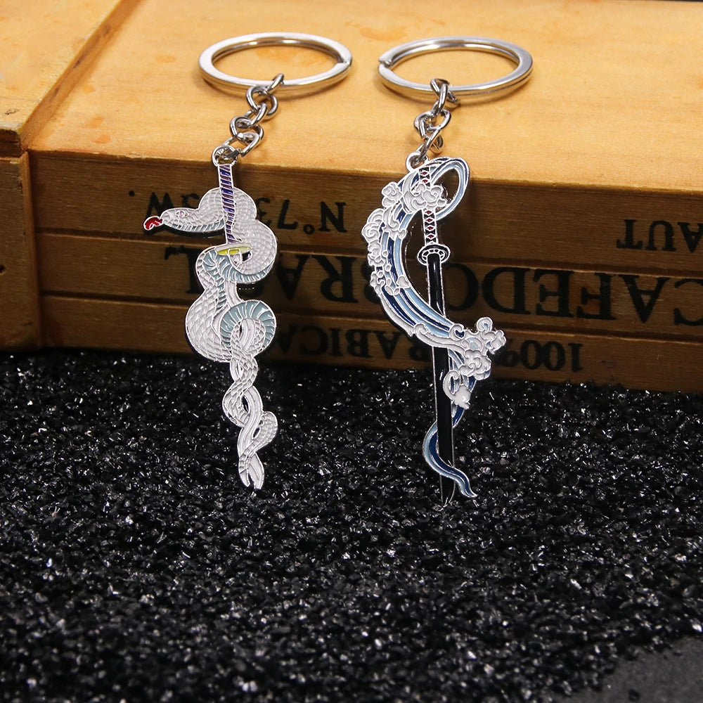 Demon Slayer Sword Keychains, Anime Kimetsu no Yaiba Tomioka Weapon Key Chains Accessories