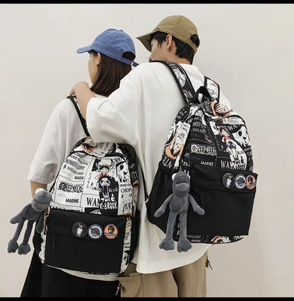 One Piece Luffy Printing Backpack Bags Anime School Bag Student Schoolbag For Men and Women