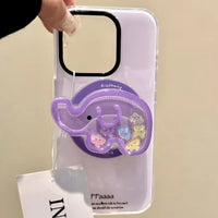 Cute Elephant Quicksand Phone Grip