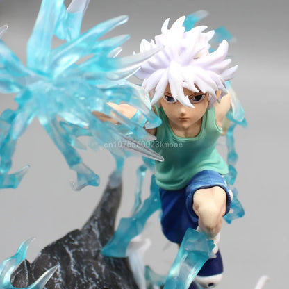 Killua Zoldyck and Gon Freecss Anime Figures, Hunter×Hunter Godspeed x Ja Jan Ken Anime Figurines Collectible Statue Model 18cm