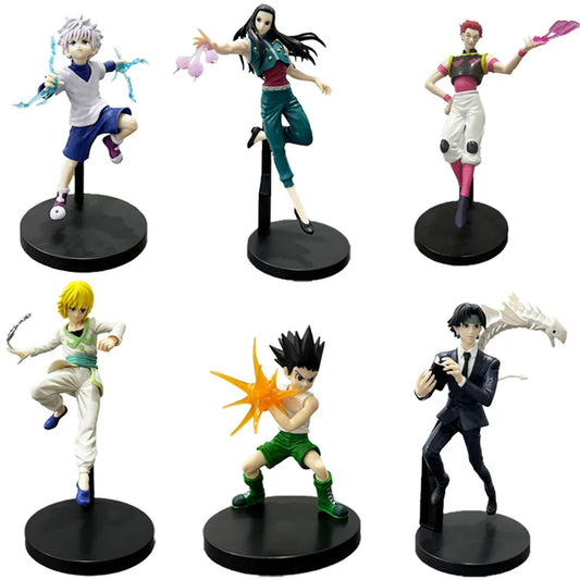 6 PCS Hunter X Hunter Figurines, Chrollo Killua Gon Hisoka Kurapika Illumi Action Figure PVC Statue