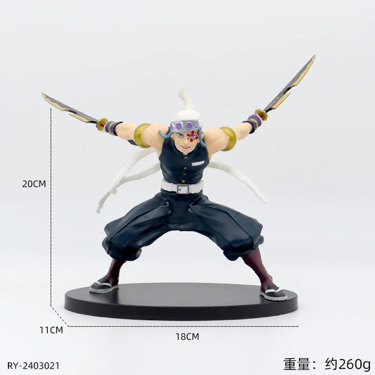 Demon Slayer Action Figures Tanjirou Nezuko Zenitsu Kanroji Mitsuri Muichirou Uzui Anime Figurines